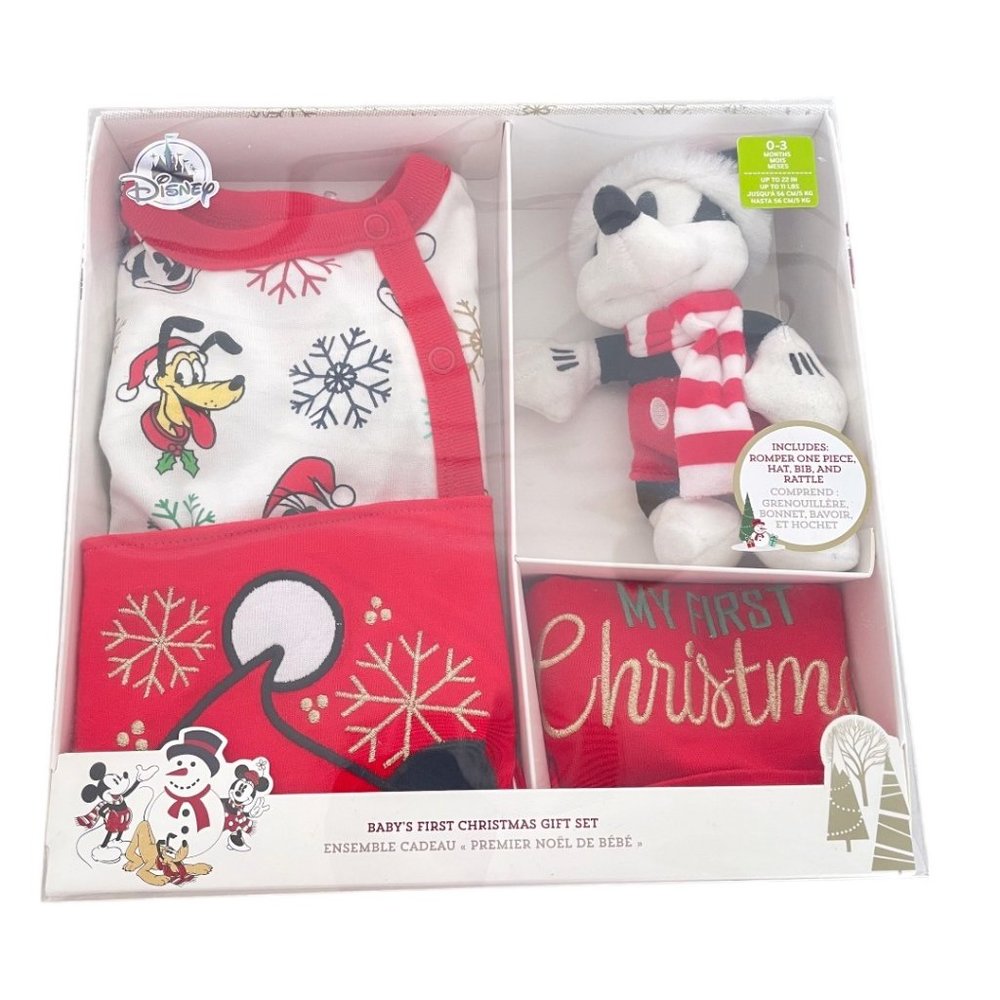 Disney Store Mickey Mouse and Friends My First Christmas Baby Gift Set 0-3M
